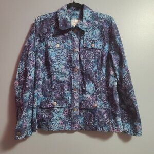 Christopher and Banks Large Denim jacket purple